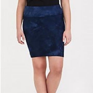 Torrid  Blue Tie-Dyed Fold Over Skirt - Size 2